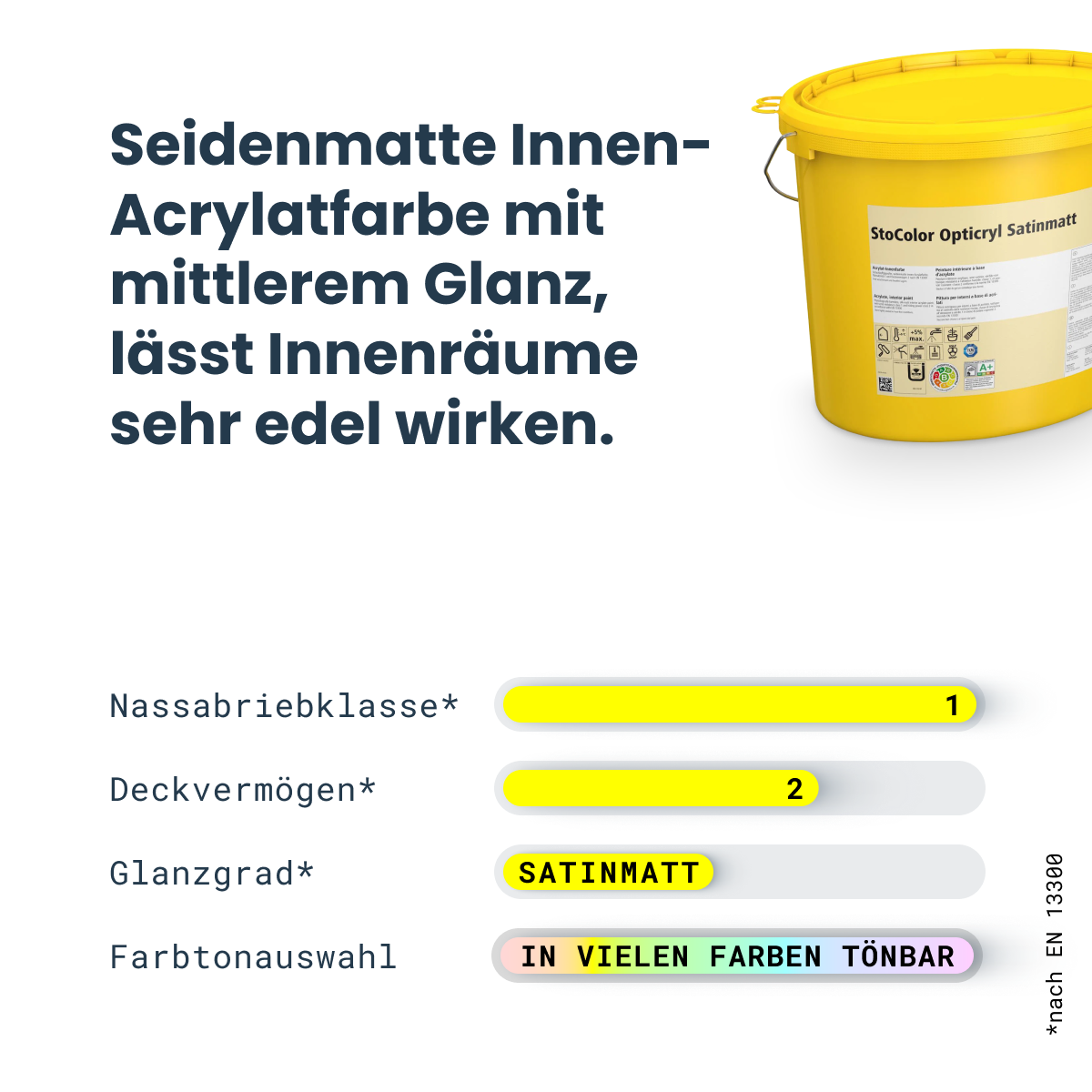 StoColor Opticryl Satinmatt weiß 15 l Eimer