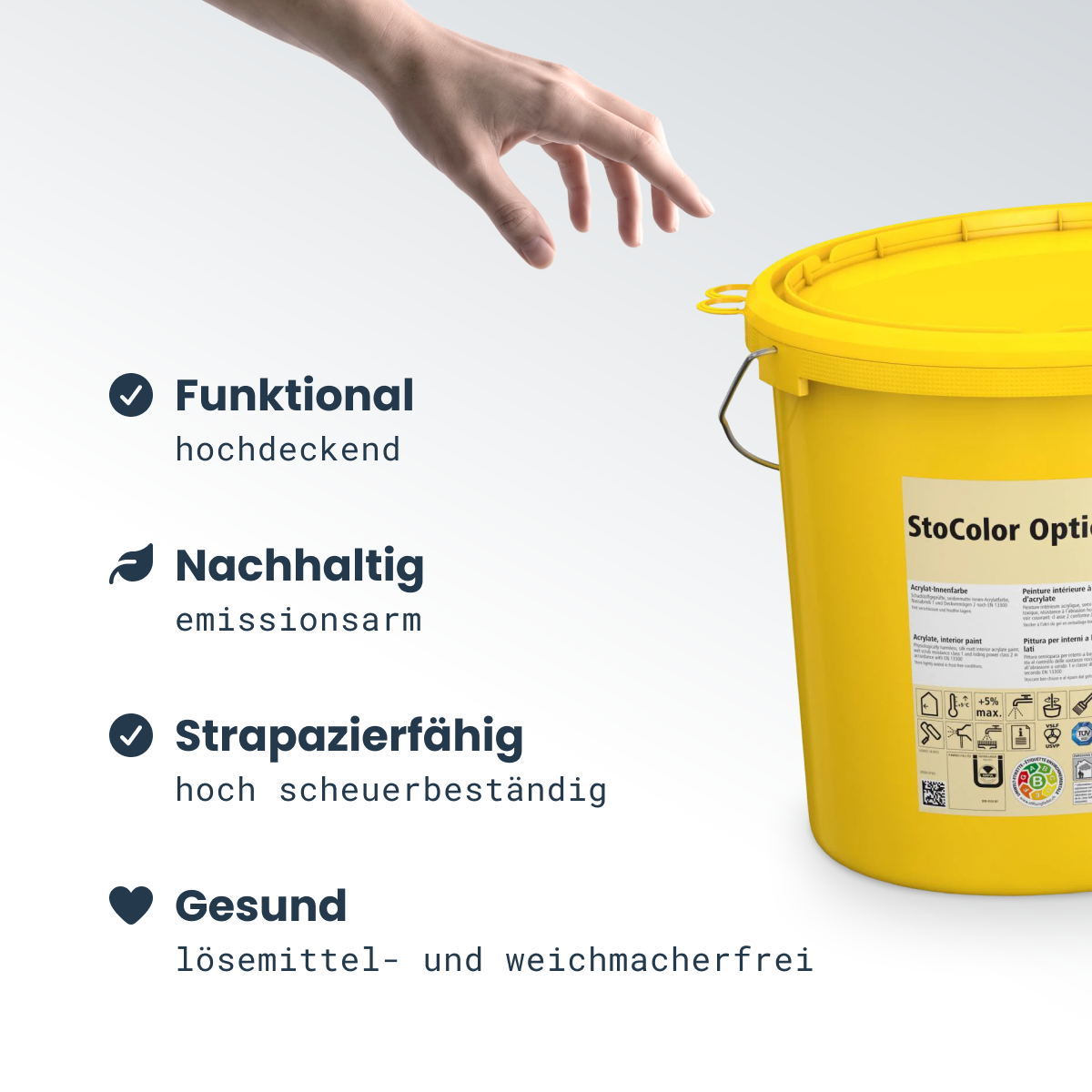 StoColor Opticryl Satinmatt weiß 15 l Eimer