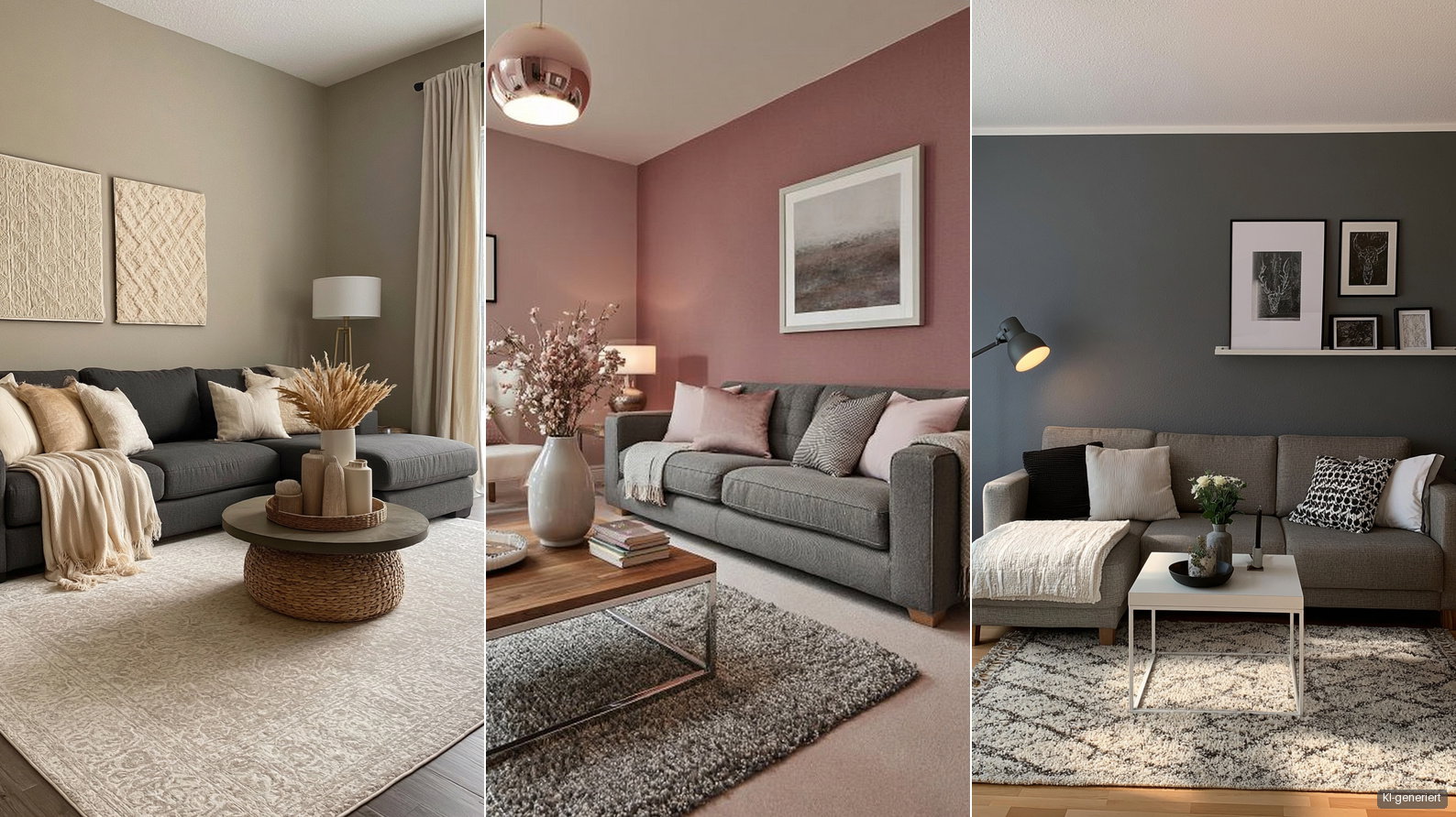 12 Wandfarbe-Ideen für Wohnzimmer mit grauem Sofa